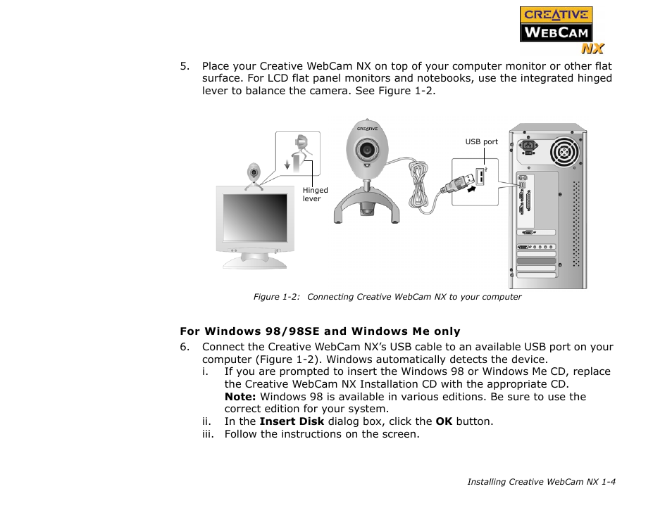 CREATIVE Digital Video Camera Kit WebCam NX User Manual | Page 12 / 31