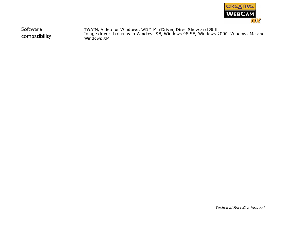 Software compatibility | CREATIVE Digital Video Camera Kit WebCam NX User Manual | Page 25 / 31