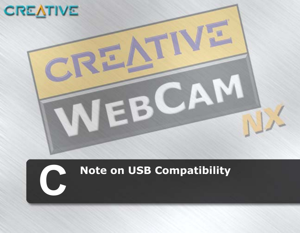 Note on usb compatibility, C note on usb compatibility | CREATIVE Digital Video Camera Kit WebCam NX User Manual | Page 30 / 31
