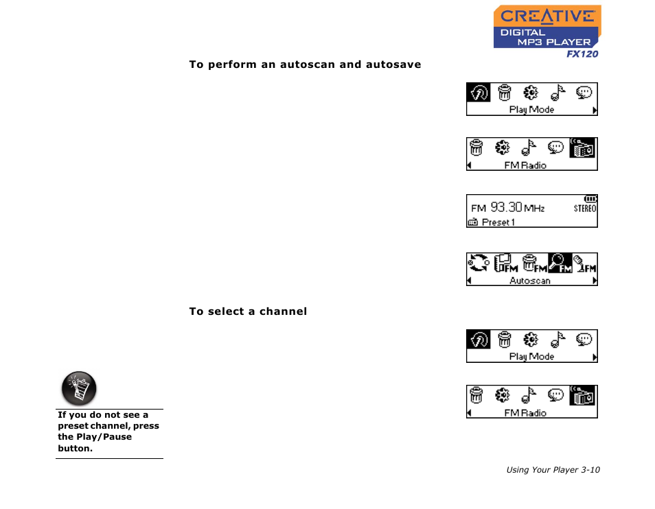 CREATIVE Digtial MP3 Player FX120 User Manual | Page 31 / 61