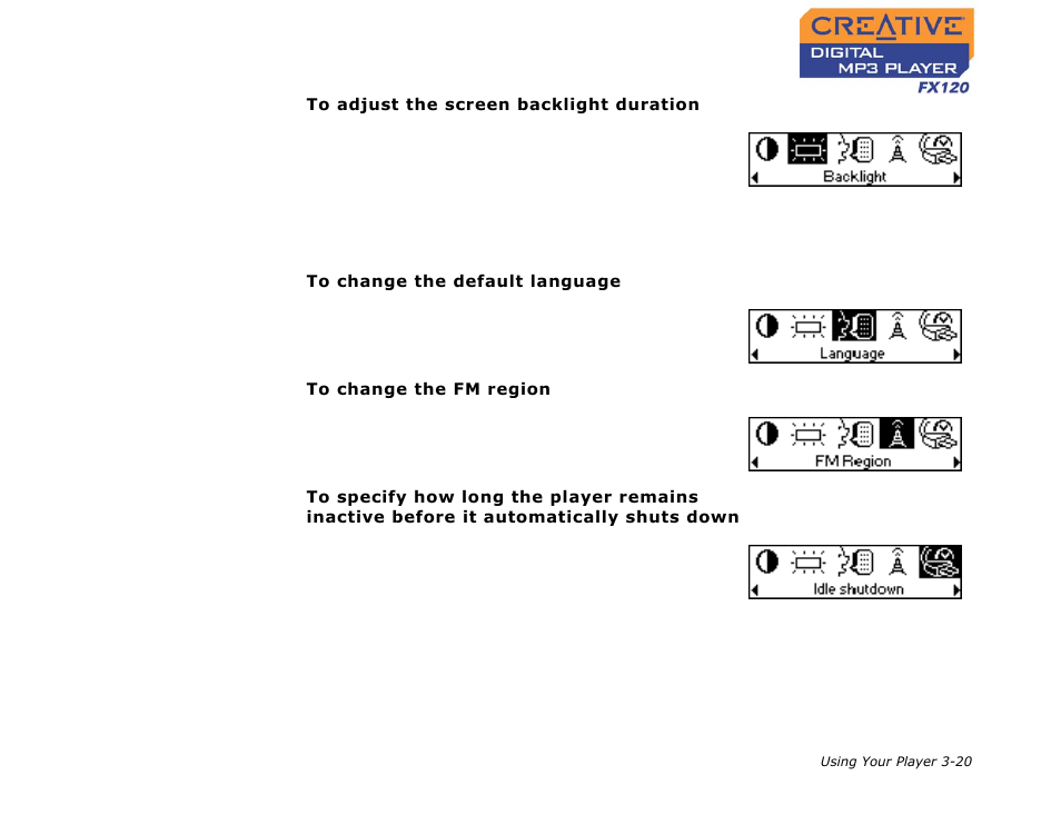 CREATIVE Digtial MP3 Player FX120 User Manual | Page 41 / 61