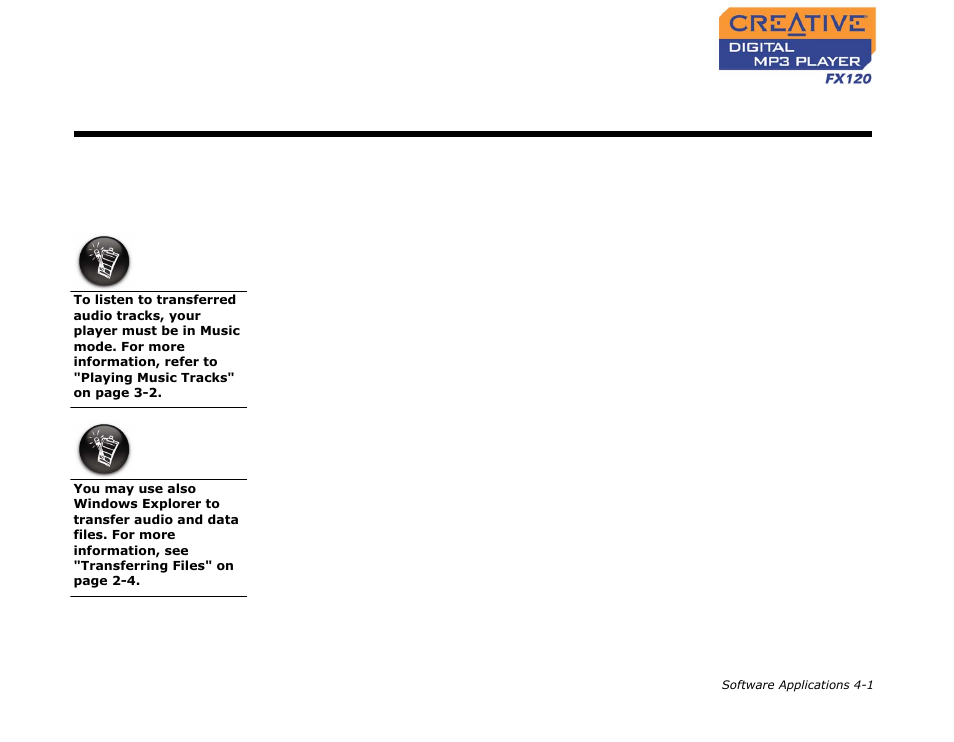 About creative mediasource, About creative mediasource -1, Software applications | CREATIVE Digtial MP3 Player FX120 User Manual | Page 45 / 61