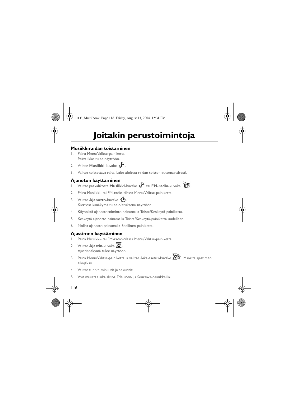 Joitakin perustoimintoja | CREATIVE CLE User Manual | Page 116 / 157