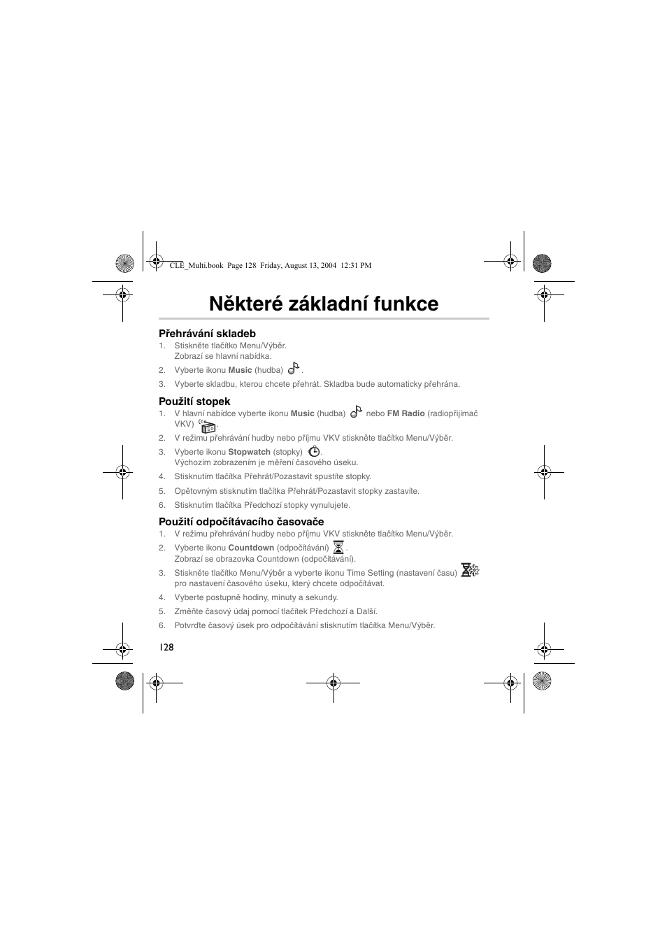 Některé základní funkce | CREATIVE CLE User Manual | Page 128 / 157