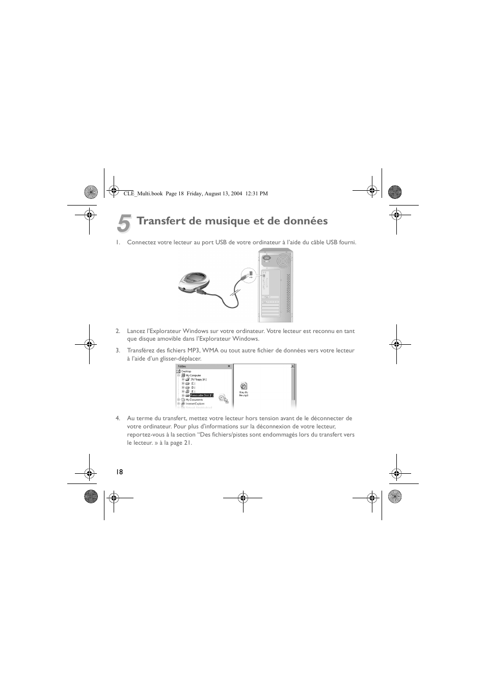 Transfert de musique et de données | CREATIVE CLE User Manual | Page 18 / 157