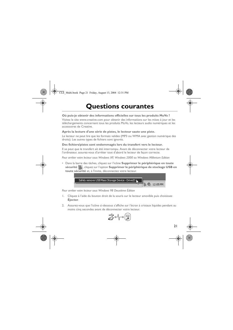 Questions courantes | CREATIVE CLE User Manual | Page 21 / 157