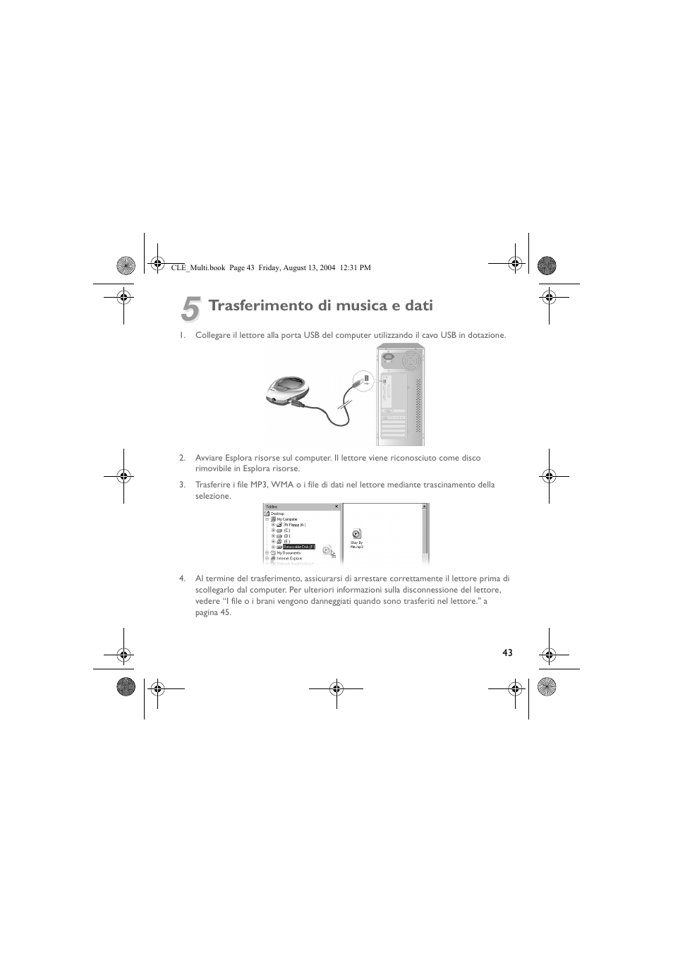 Trasferimento di musica e dati | CREATIVE CLE User Manual | Page 43 / 157