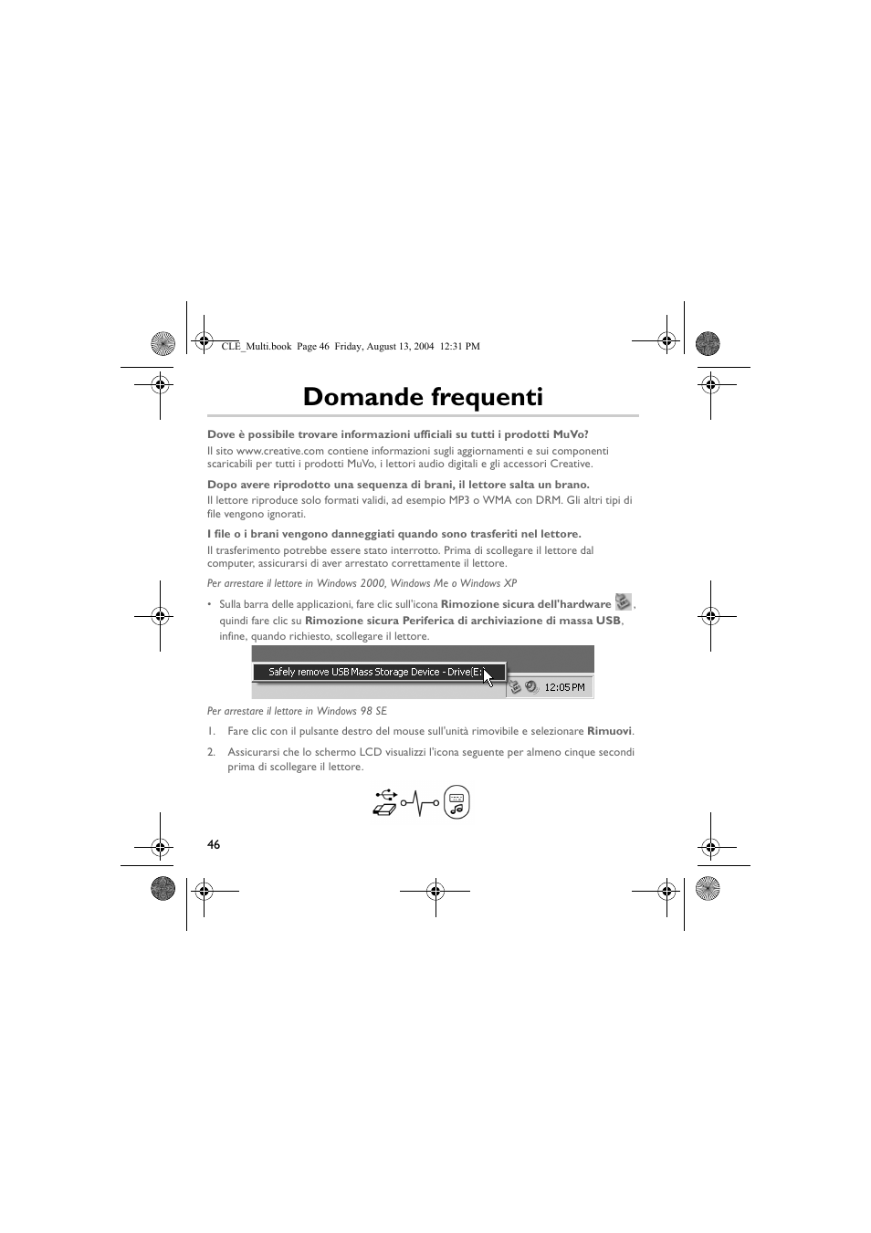 Domande frequenti | CREATIVE CLE User Manual | Page 46 / 157