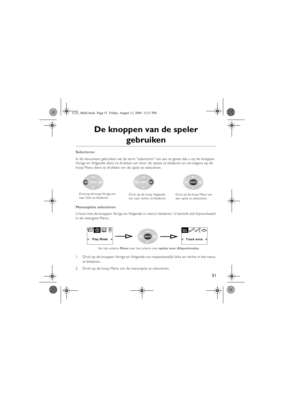 De knoppen van de speler gebruiken | CREATIVE CLE User Manual | Page 51 / 157