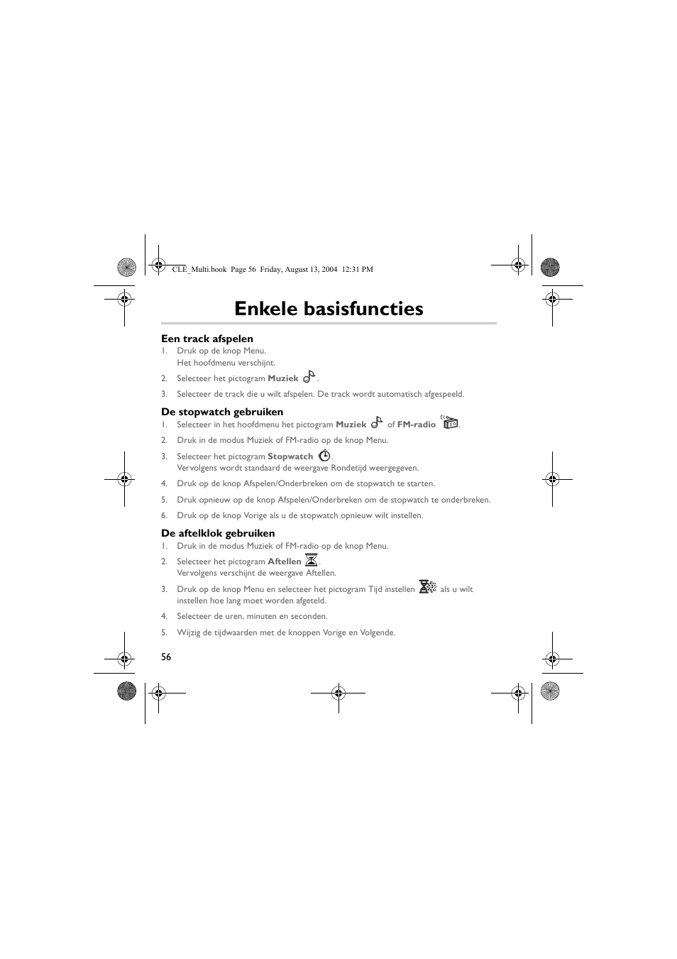 Enkele basisfuncties | CREATIVE CLE User Manual | Page 56 / 157