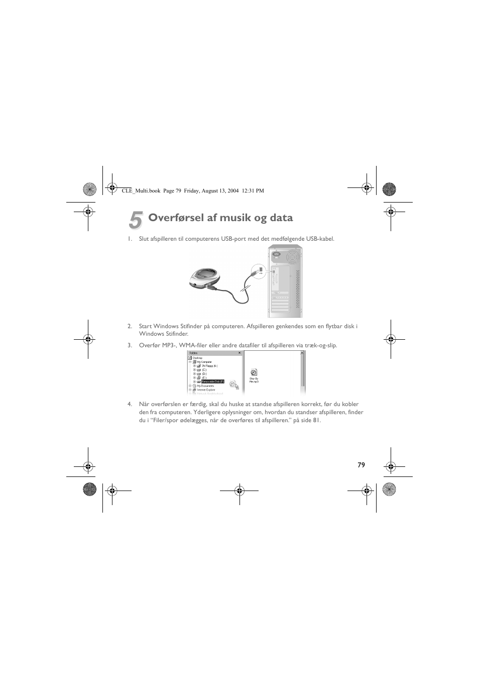 Overførsel af musik og data | CREATIVE CLE User Manual | Page 79 / 157