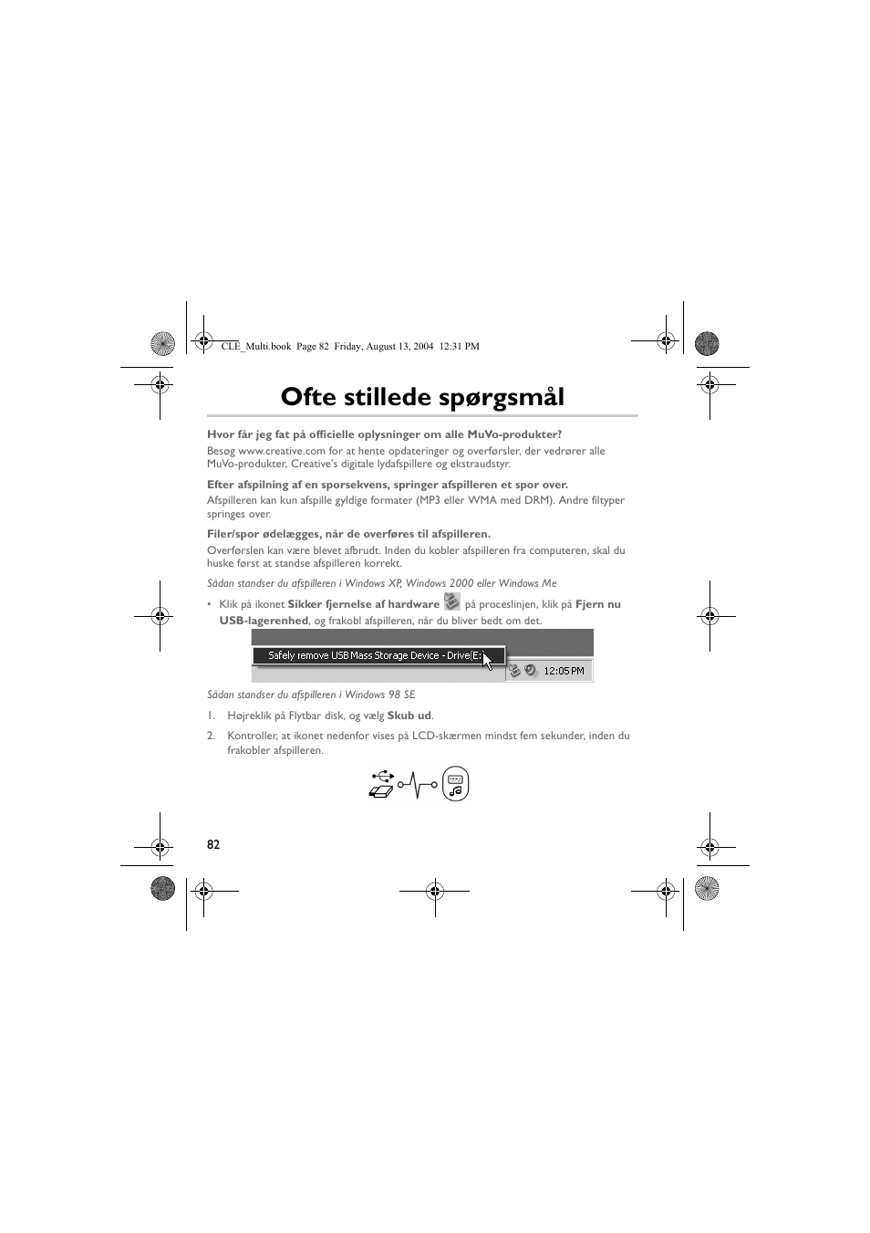 Ofte stillede spørgsmål | CREATIVE CLE User Manual | Page 82 / 157