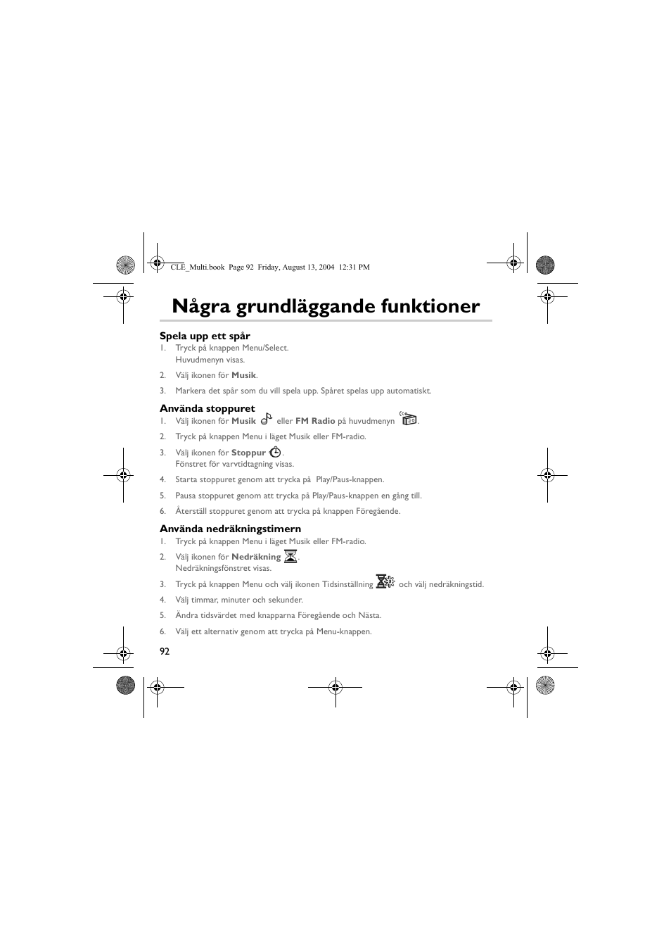 Några grundläggande funktioner | CREATIVE CLE User Manual | Page 92 / 157