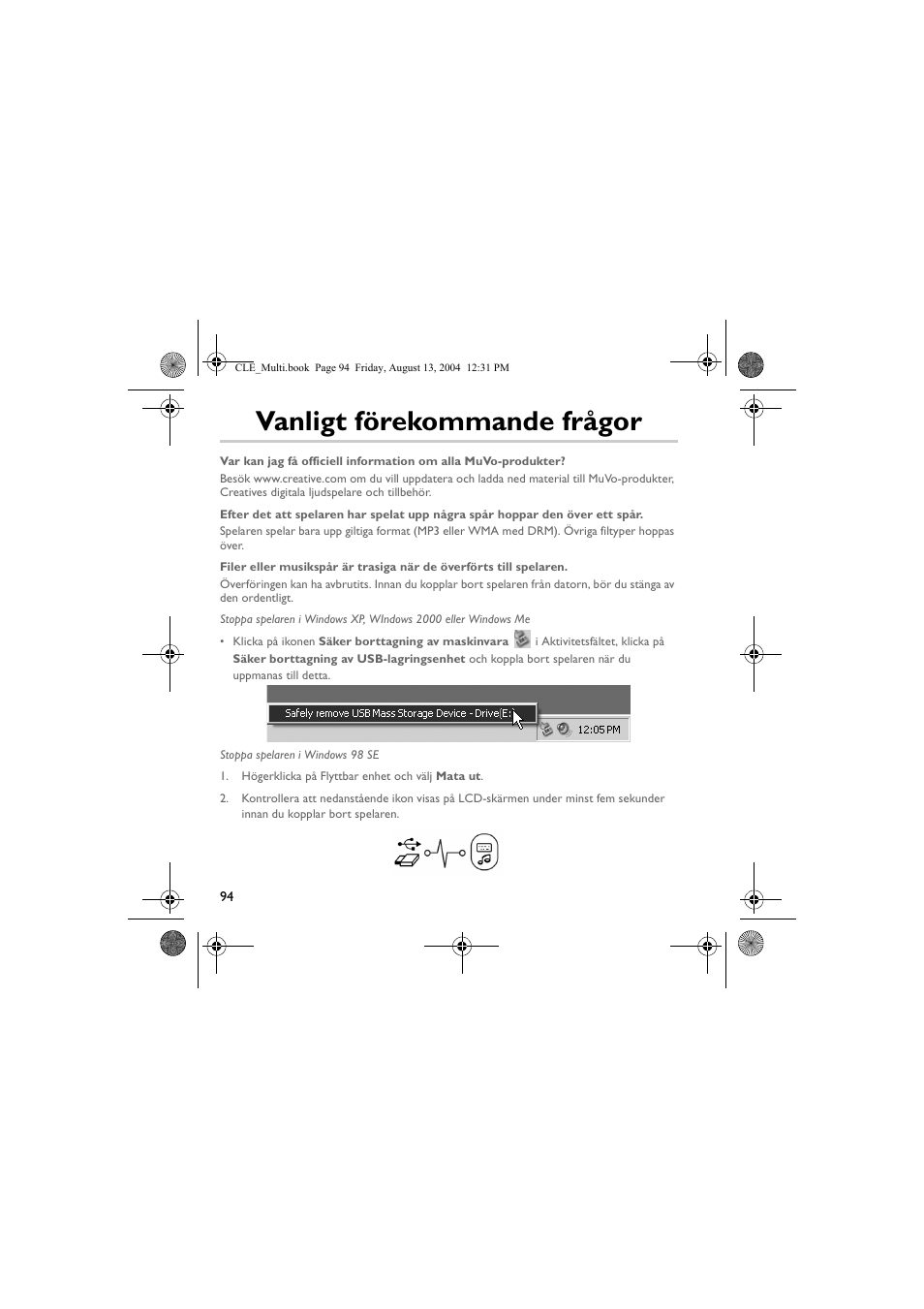 Vanligt förekommande frågor | CREATIVE CLE User Manual | Page 94 / 157