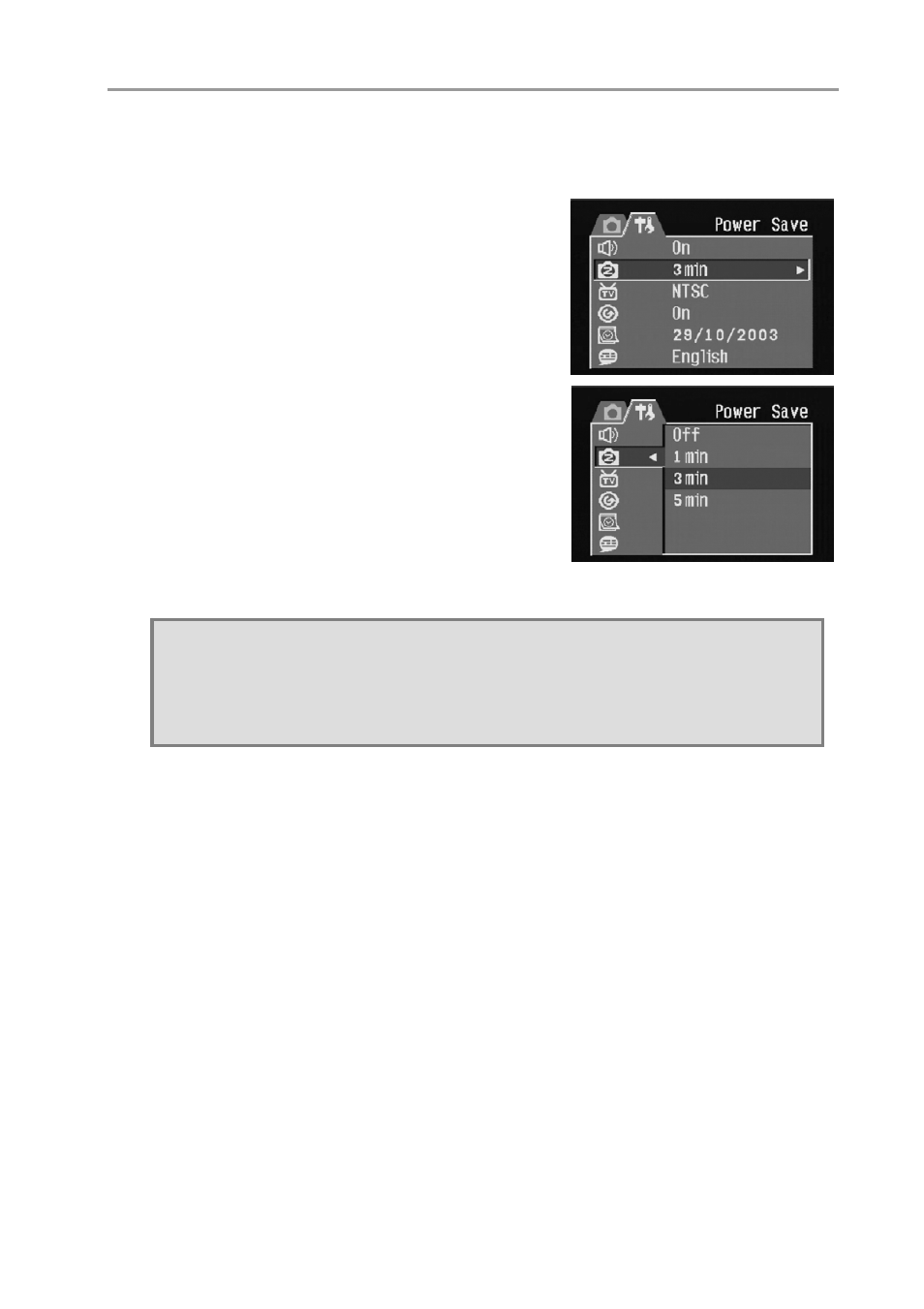 Setting the power save function | CREATIVE DC-CAM 3200Z User Manual | Page 13 / 37