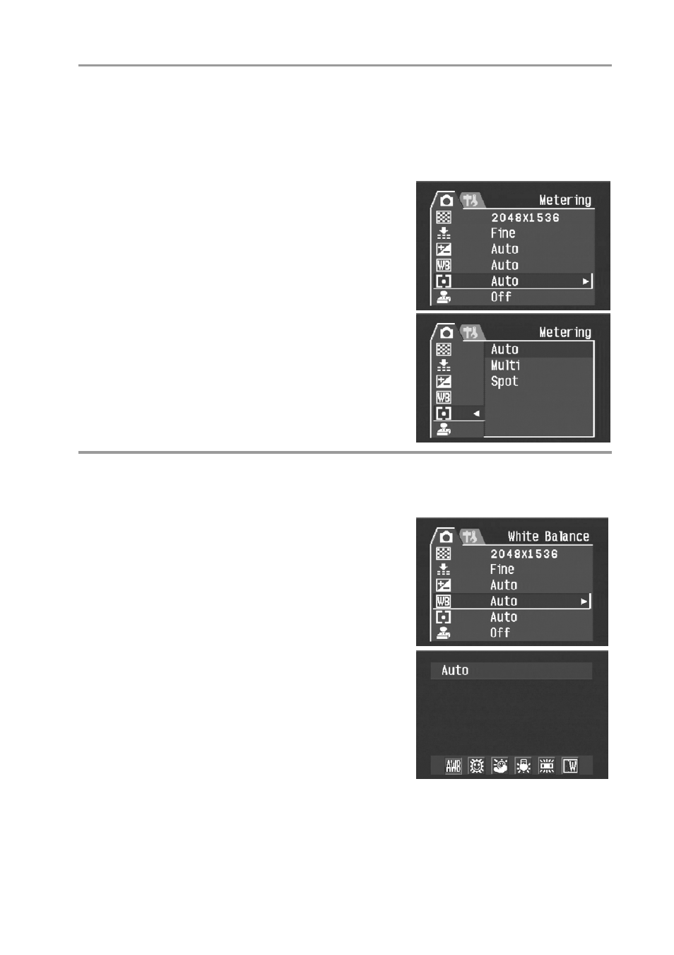 Using different metering options, Setting the white balance | CREATIVE DC-CAM 3200Z User Manual | Page 20 / 37