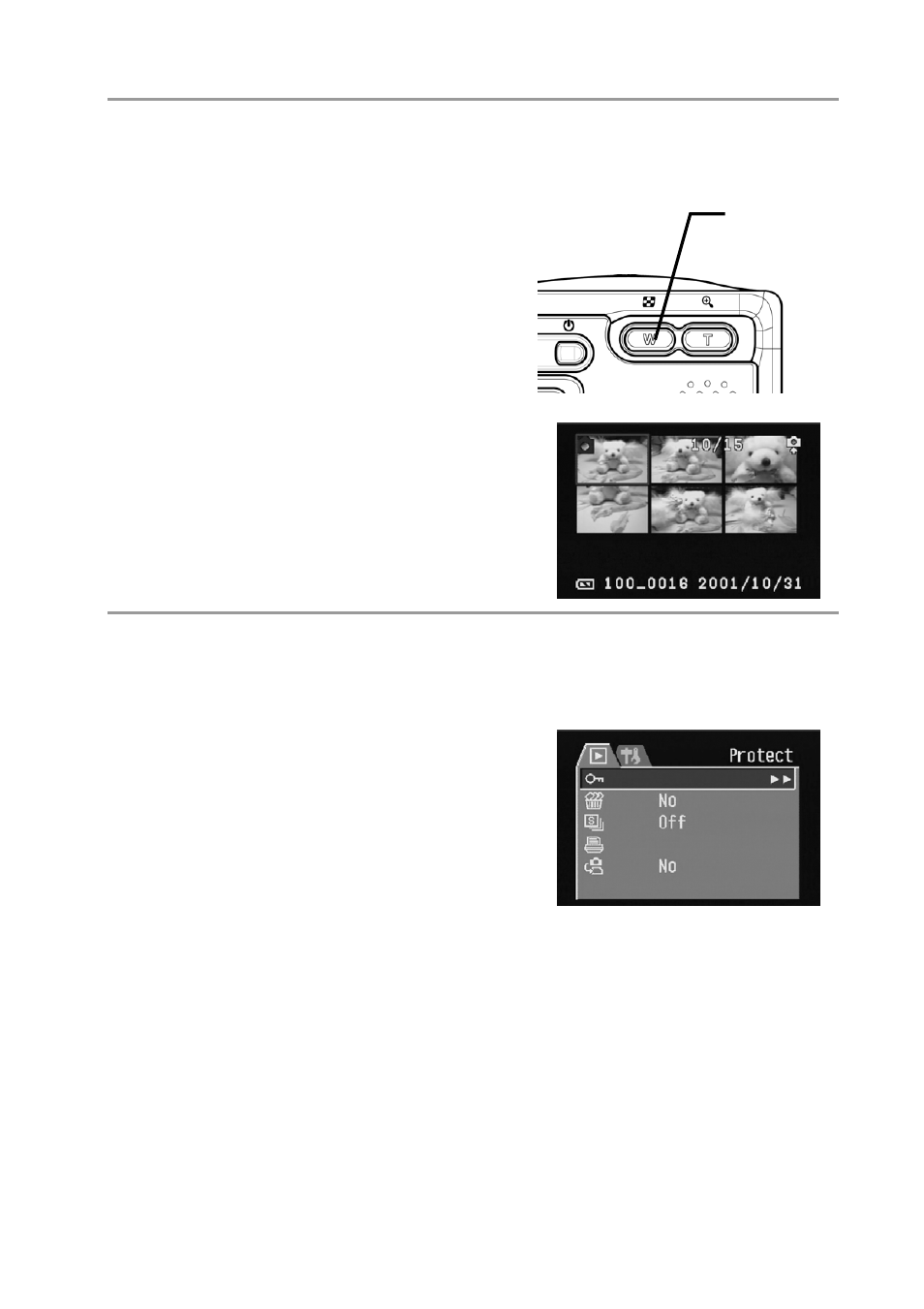 Viewing pictures in thumbnail mode, Protecting stored images | CREATIVE DC-CAM 3200Z User Manual | Page 26 / 37