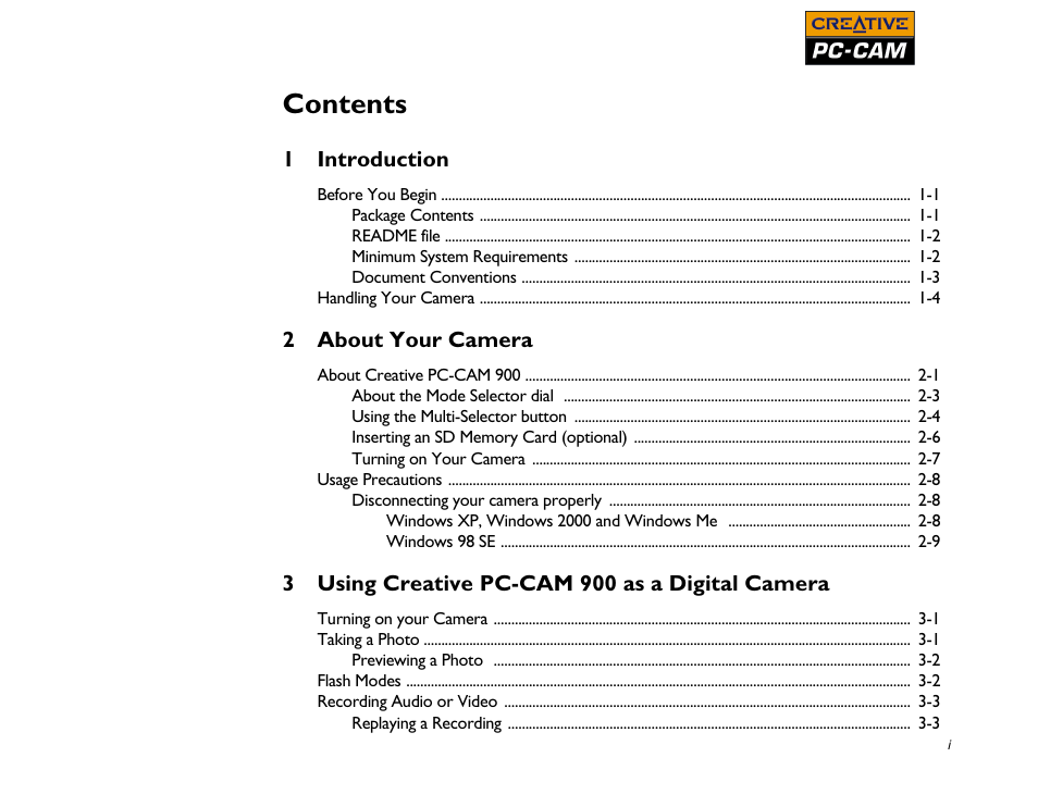 CREATIVE PC-CAM 900 User Manual | Page 4 / 57