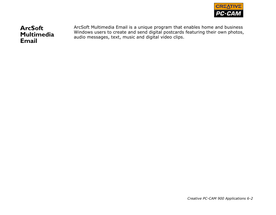 Arcsoft multimedia email, Arcsoft multimedia email -2 | CREATIVE PC-CAM 900 User Manual | Page 46 / 57