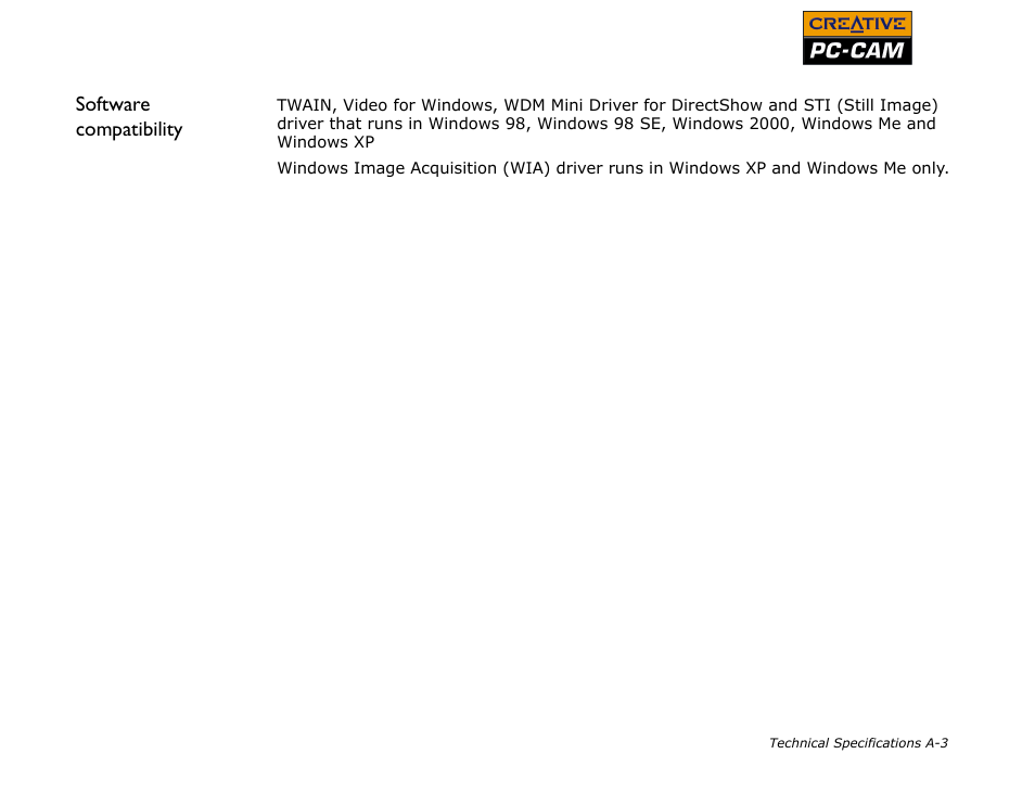 Software compatibility | CREATIVE PC-CAM 900 User Manual | Page 51 / 57