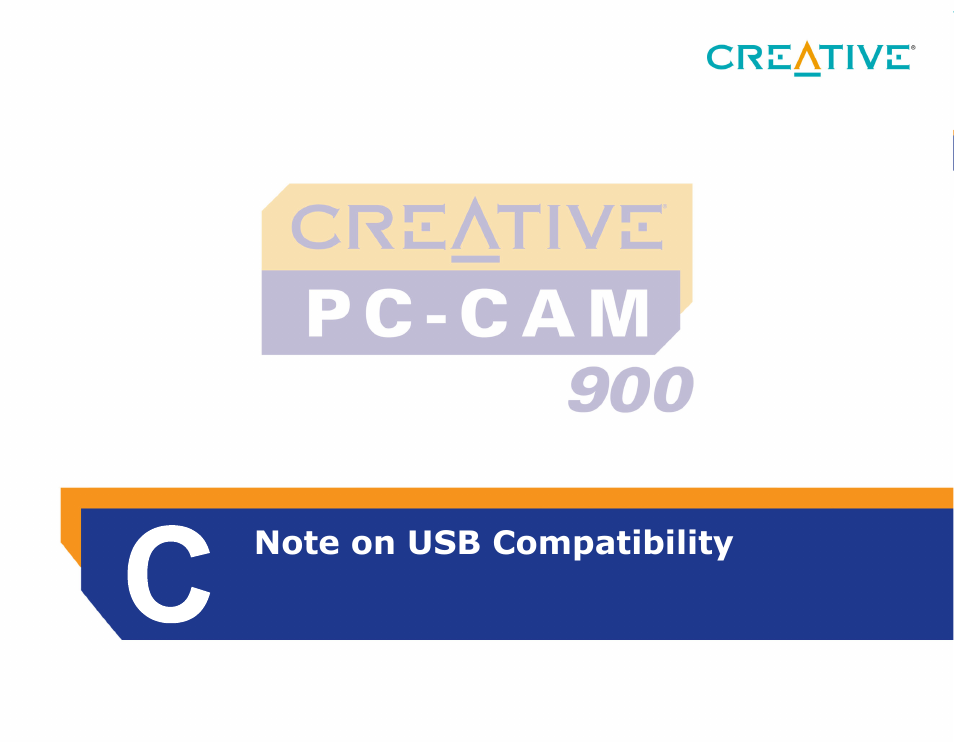 Note on usb compatibility, C note on usb compatibility | CREATIVE PC-CAM 900 User Manual | Page 56 / 57