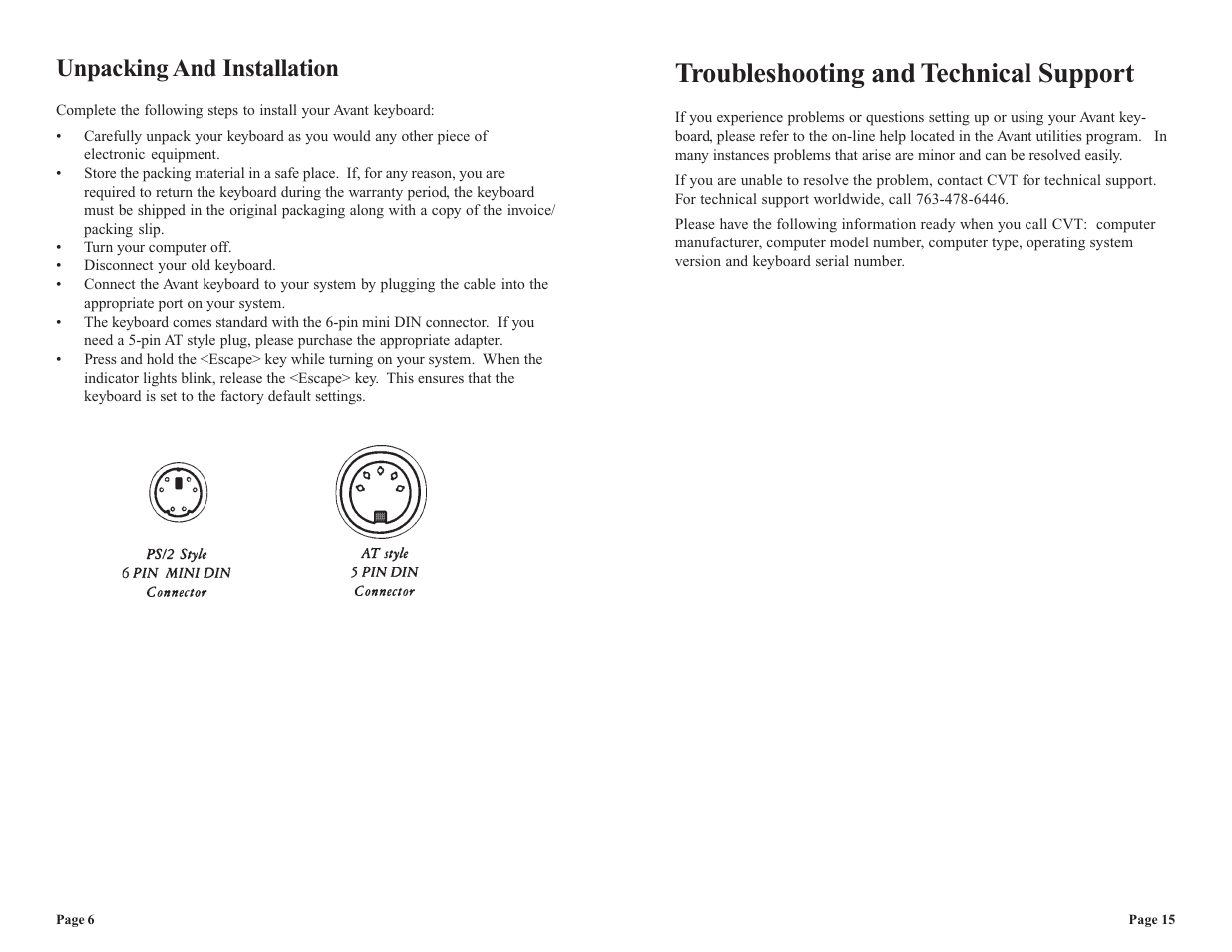 Troubleshooting and technical support, Unpacking and installation | CREATIVE Avant Stellar User Manual | Page 6 / 10
