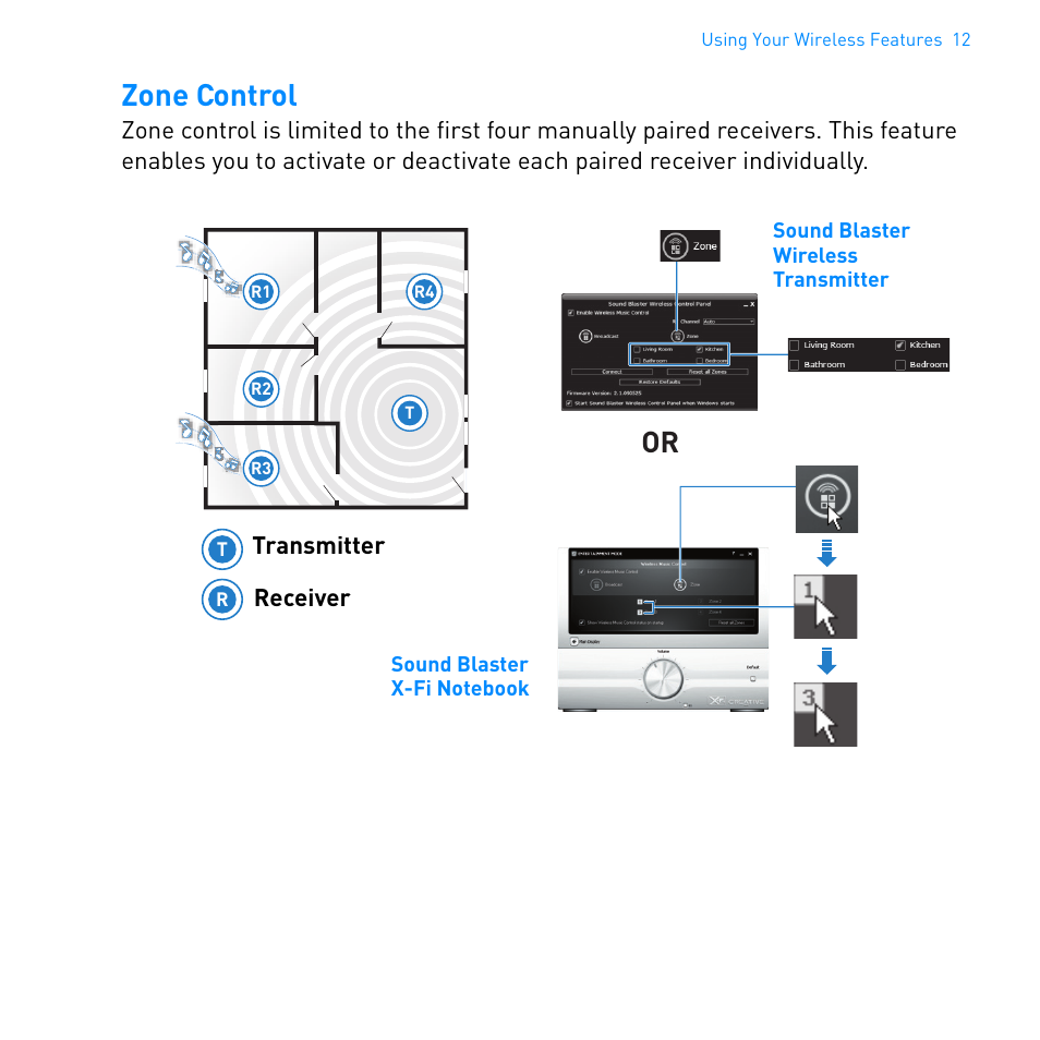 Zone control | CREATIVE WIRELESS RECEIVER SB1122 User Manual | Page 13 / 29