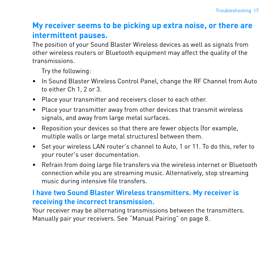 CREATIVE WIRELESS RECEIVER SB1122 User Manual | Page 18 / 29