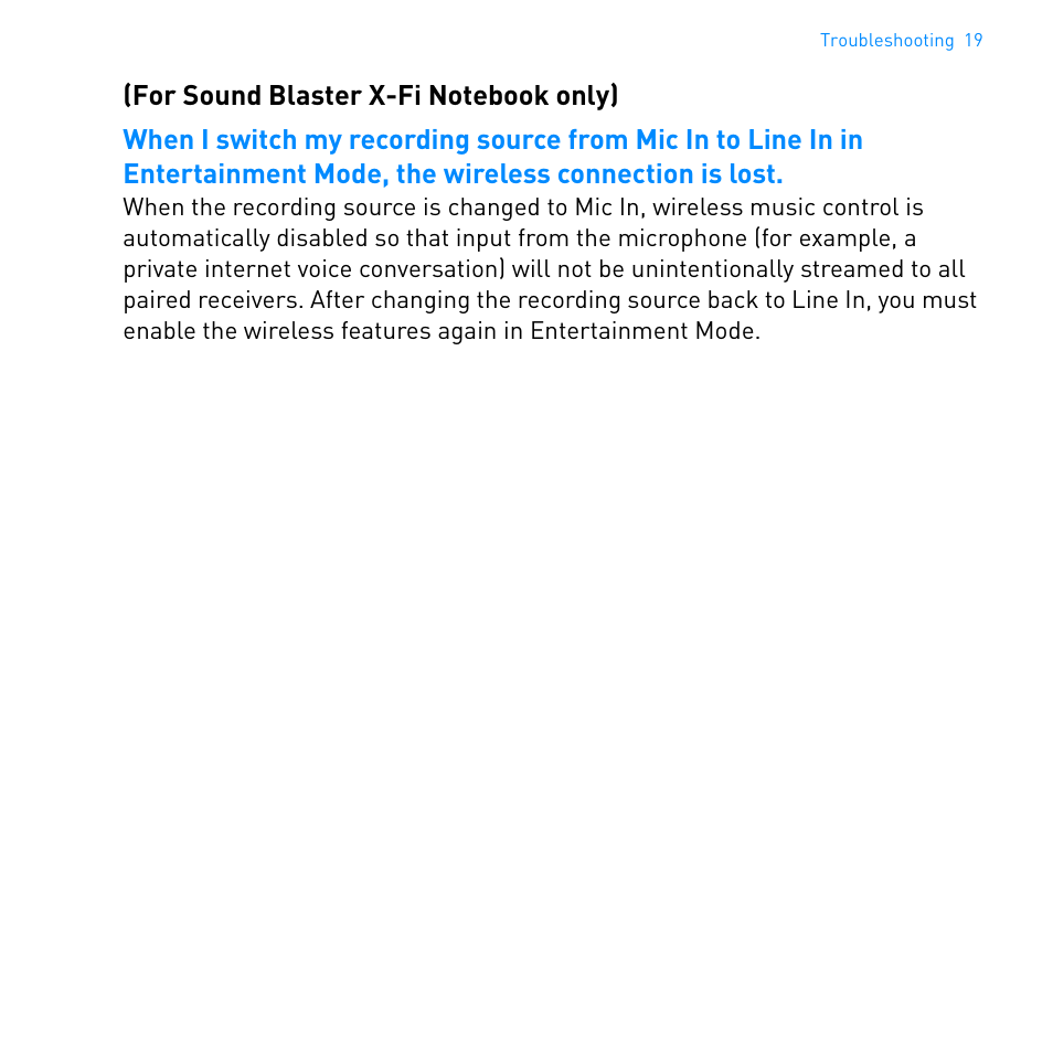 CREATIVE WIRELESS RECEIVER SB1122 User Manual | Page 20 / 29