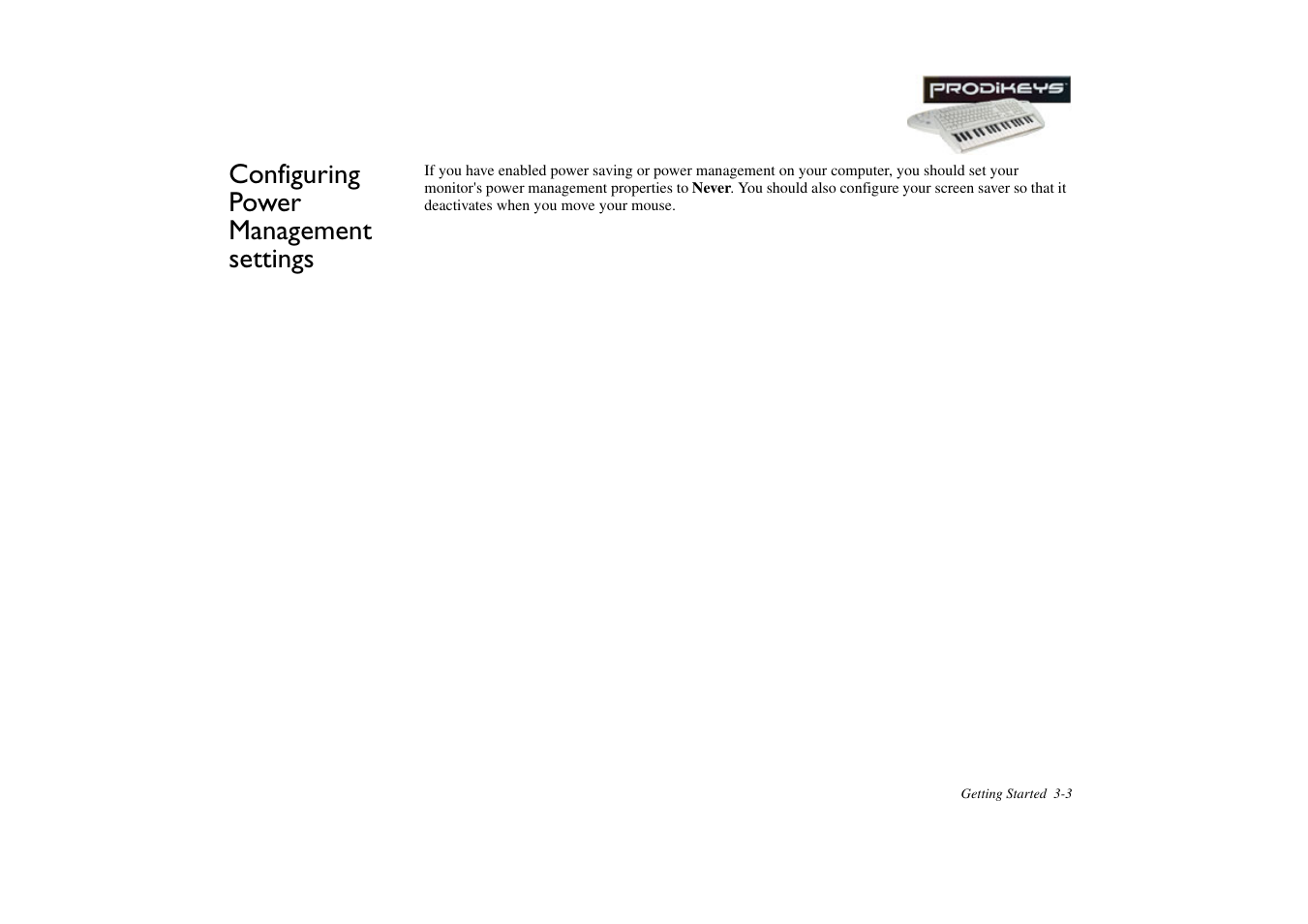 Configuring power management settings, Configuring power management settings -3 | CREATIVE Prodikeys User Manual | Page 20 / 24