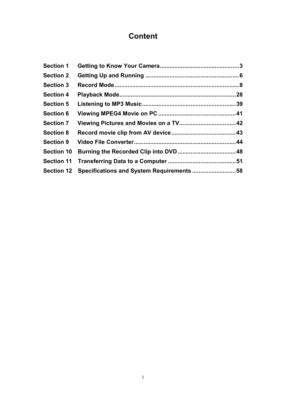 Content | CREATIVE DiVi CAM 525D 525D User Manual | Page 2 / 61