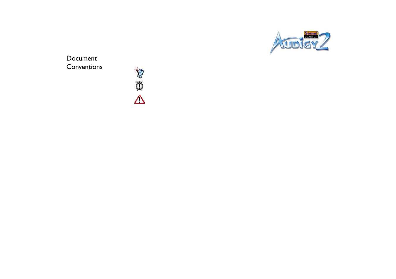 Document conventions | CREATIVE Sound Blaster Audigy 2 User Manual | Page 12 / 67
