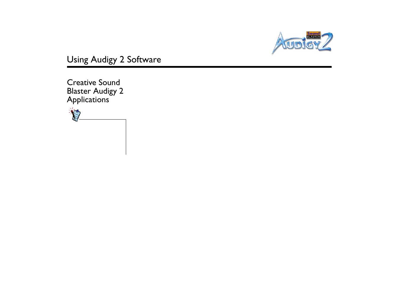 Using audigy 2 software, Creative sound blaster audigy 2 applications, Creative sound blaster audigy 2 applications -1 | CREATIVE Sound Blaster Audigy 2 User Manual | Page 36 / 67