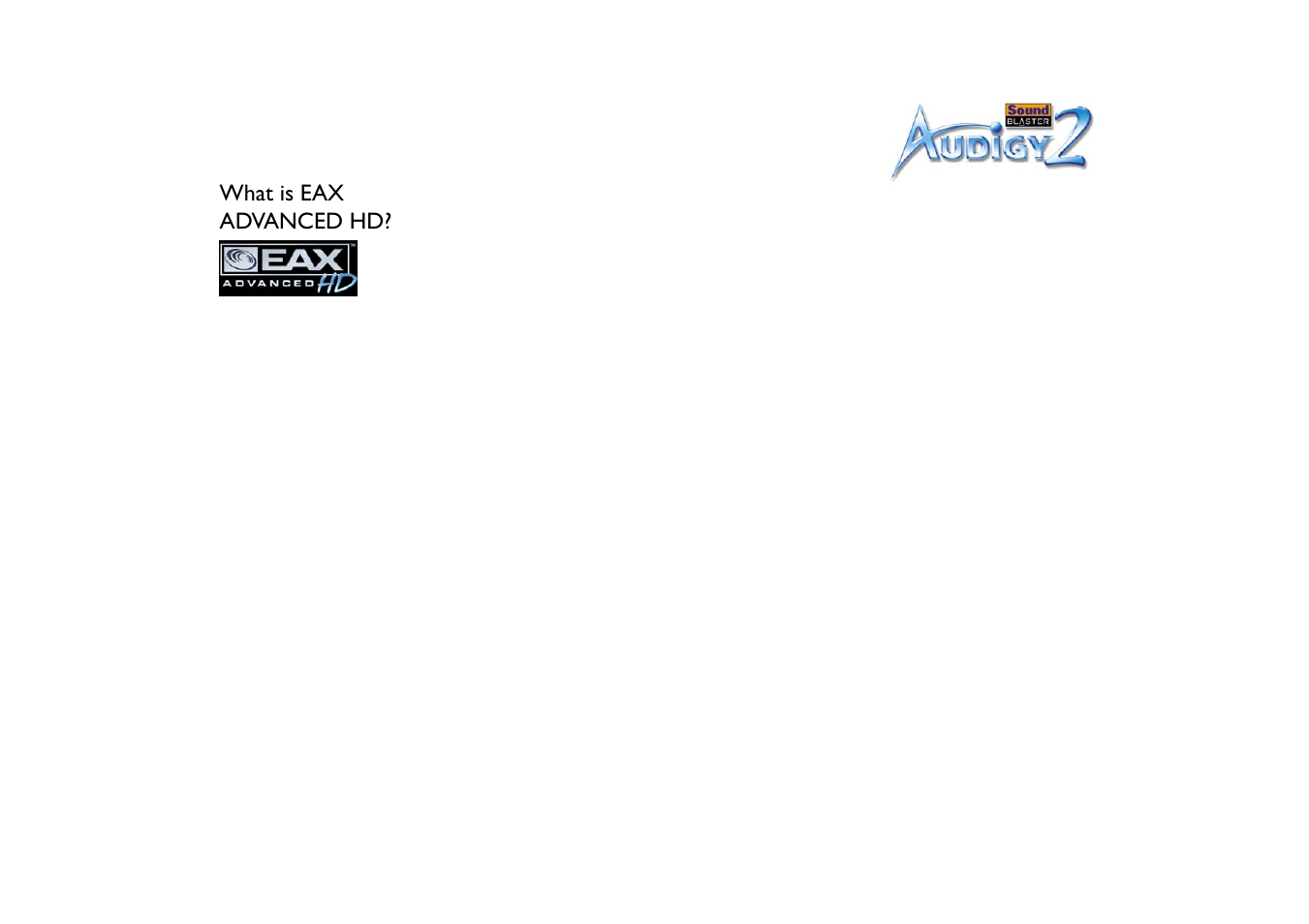 What is eax advanced hd | CREATIVE Sound Blaster Audigy 2 User Manual | Page 9 / 67