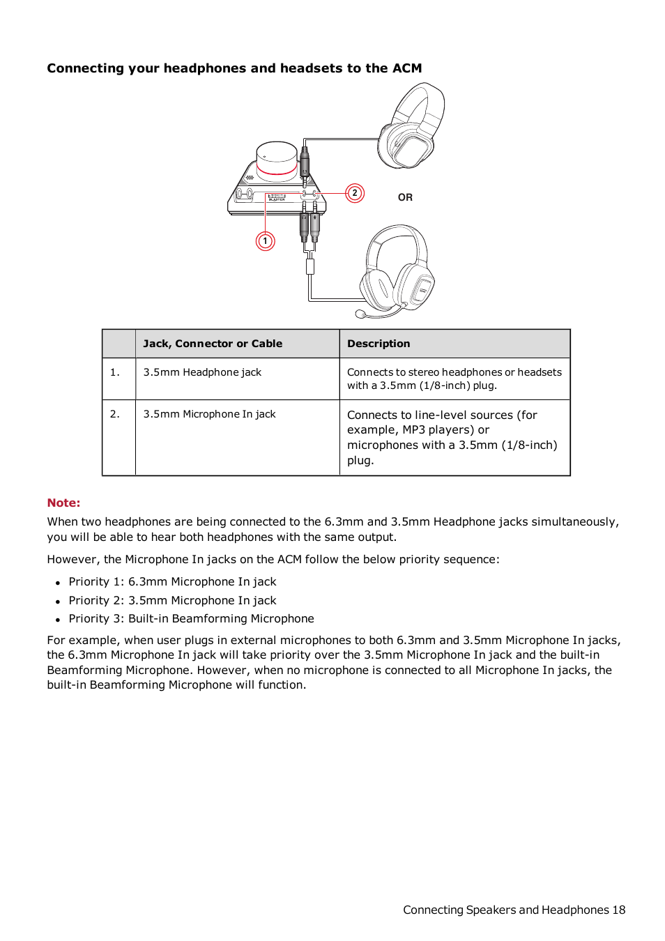Connecting your headphones and headsets to the acm | CREATIVE Sound Blaster Z SB1500 User Manual | Page 19 / 49