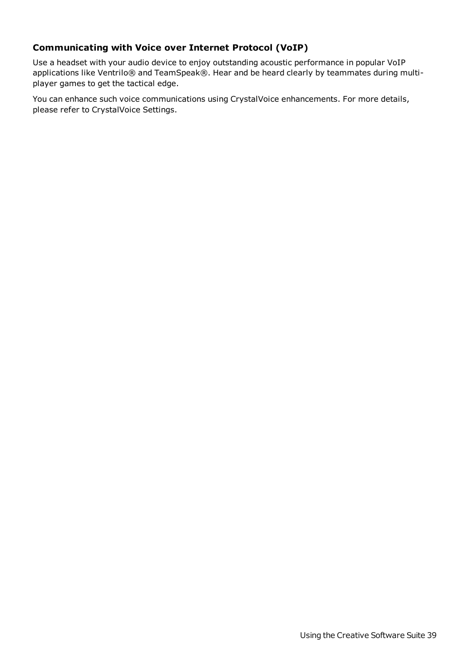 CREATIVE Sound Blaster Z SB1500 User Manual | Page 40 / 49