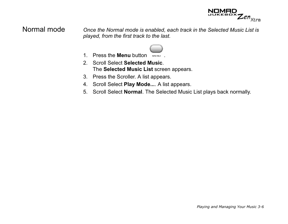 Normal mode | CREATIVE NOMAD Zen XTRA User Manual | Page 45 / 106