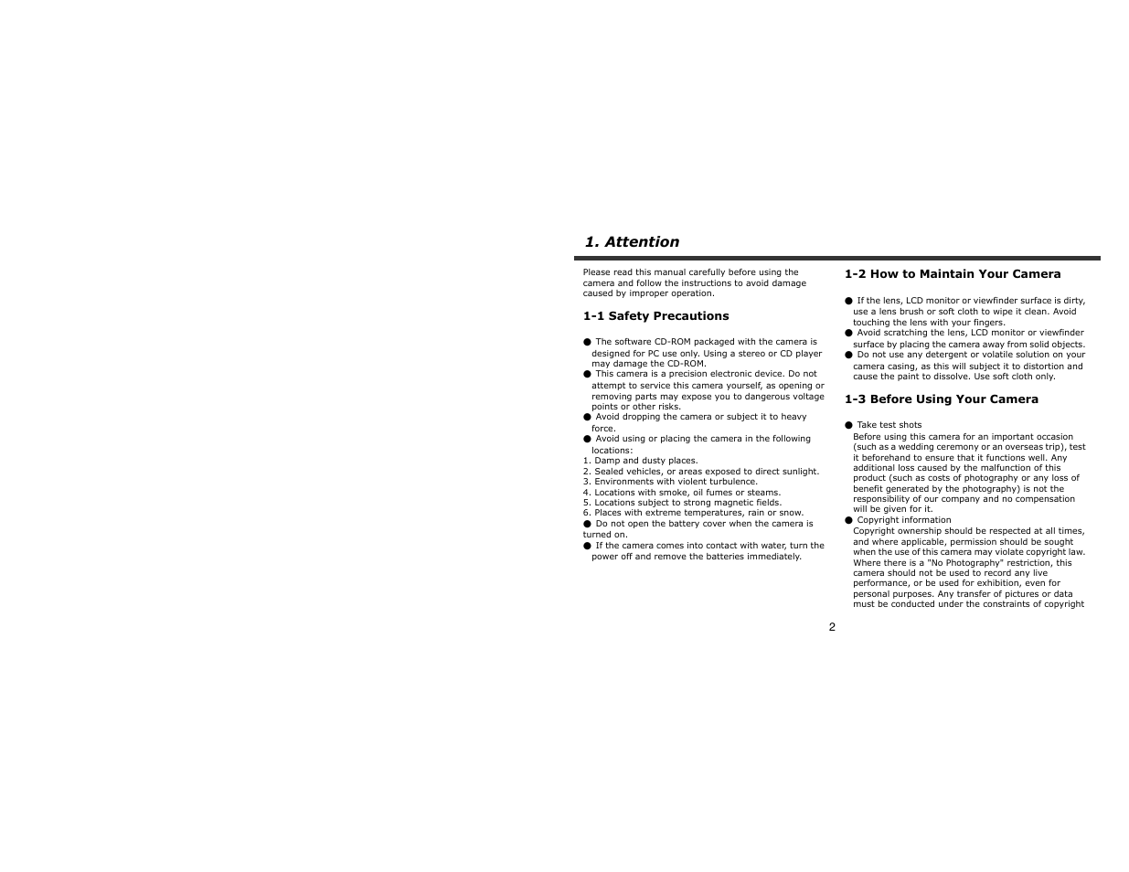 Attention | CREATIVE PC-CAM 920 Slim User Manual | Page 3 / 28