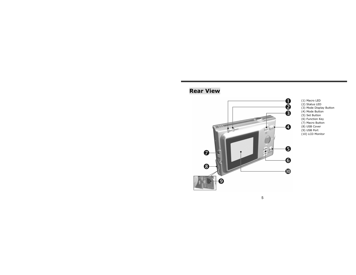 Rear view | CREATIVE PC-CAM 920 Slim User Manual | Page 6 / 28