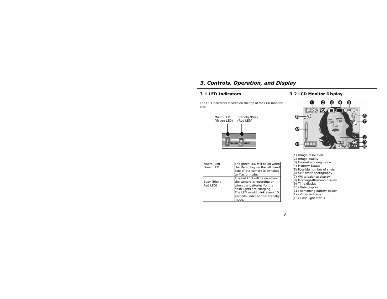 Controls, operation, and display | CREATIVE PC-CAM 920 Slim User Manual | Page 9 / 28