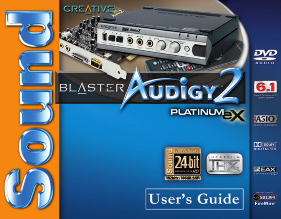 CREATIVE Sound Blaster Audigy 2 Platinum eX User Manual | 75 pages