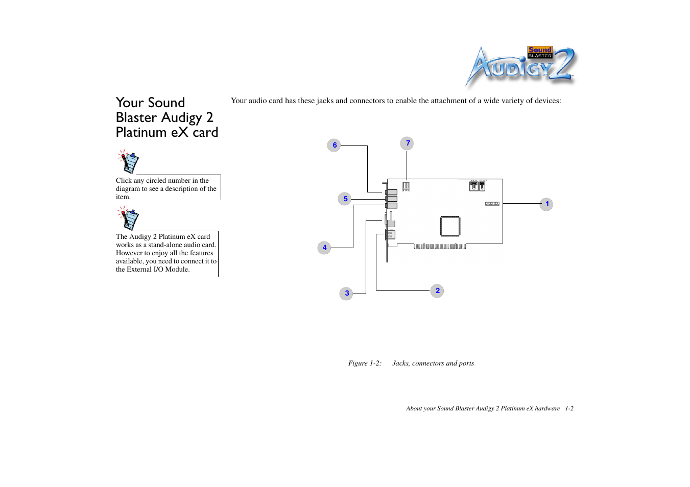 Your sound blaster audigy 2 platinum ex card, Your sound blaster audigy 2 platinum ex card -2 | CREATIVE Sound Blaster Audigy 2 Platinum eX User Manual | Page 16 / 75