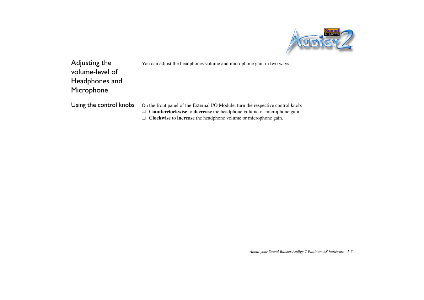 CREATIVE Sound Blaster Audigy 2 Platinum eX User Manual | Page 21 / 75