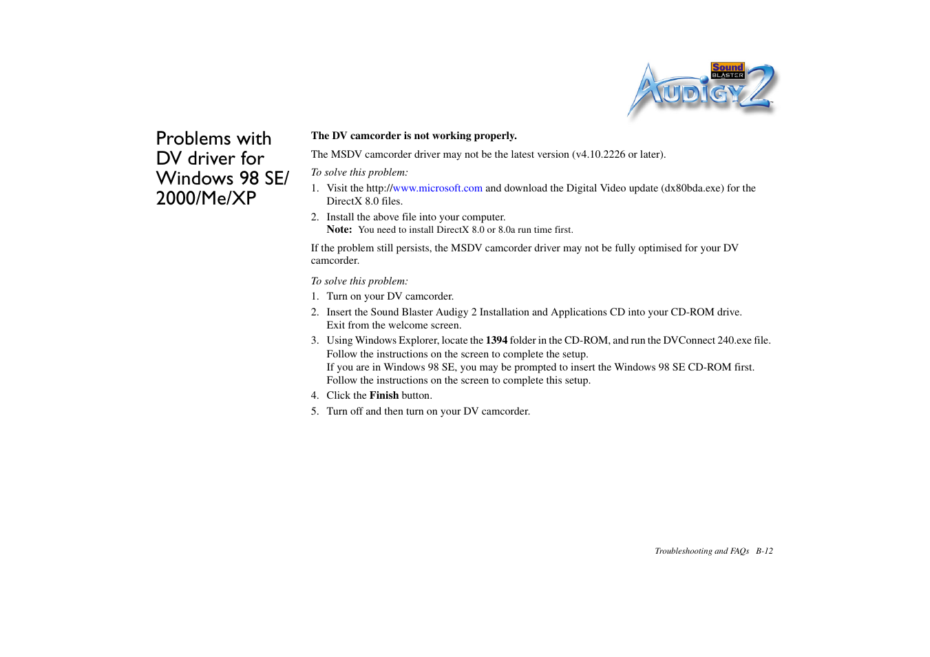 CREATIVE Sound Blaster Audigy 2 Platinum eX User Manual | Page 72 / 75