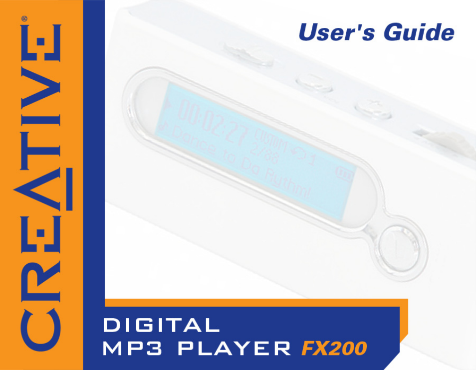 CREATIVE Digital MP3 Player FX200 User Manual | 62 pages