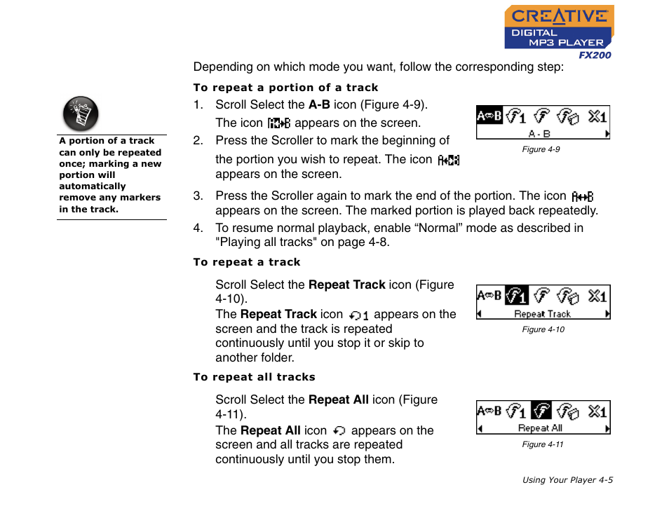 CREATIVE Digital MP3 Player FX200 User Manual | Page 26 / 62