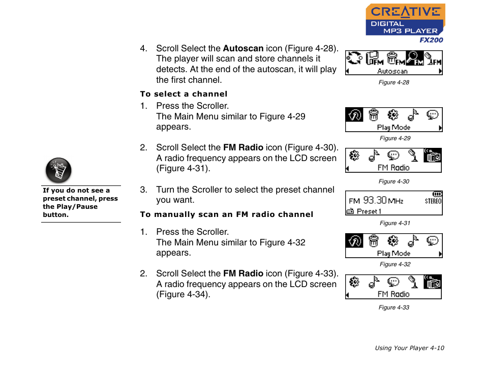 CREATIVE Digital MP3 Player FX200 User Manual | Page 31 / 62