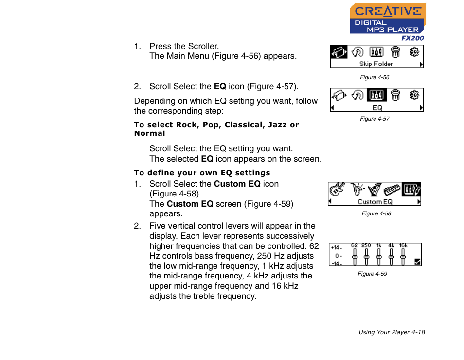 CREATIVE Digital MP3 Player FX200 User Manual | Page 39 / 62