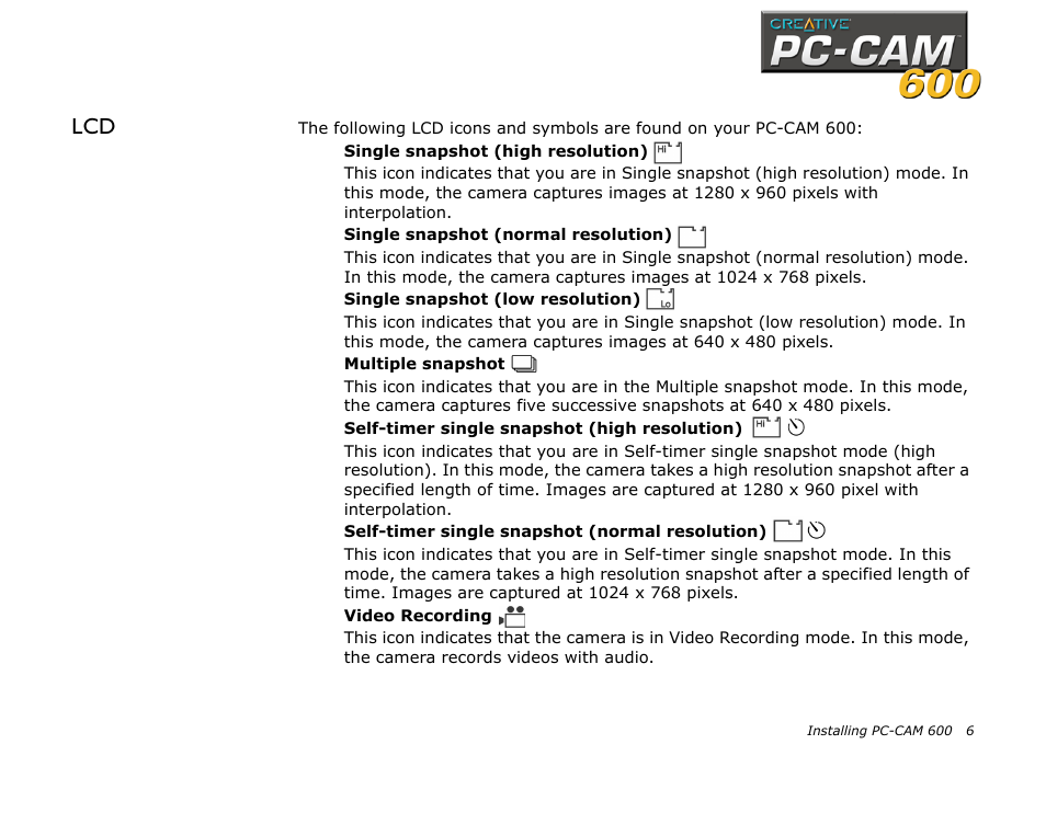 CREATIVE PC-CAM 600 User Manual | Page 18 / 52