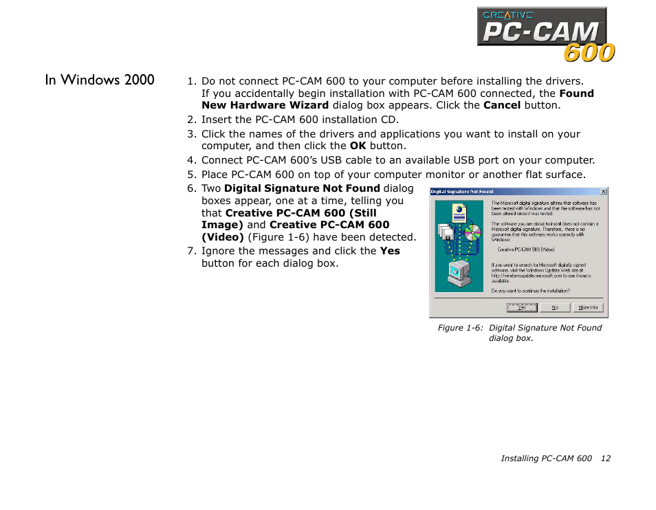 In windows 2000 | CREATIVE PC-CAM 600 User Manual | Page 24 / 52